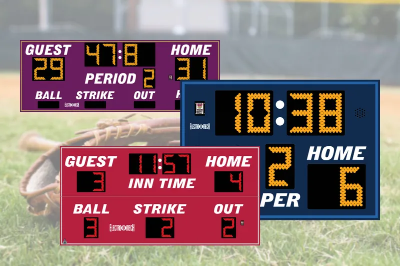 Scoreboards with Football and Baseball Features